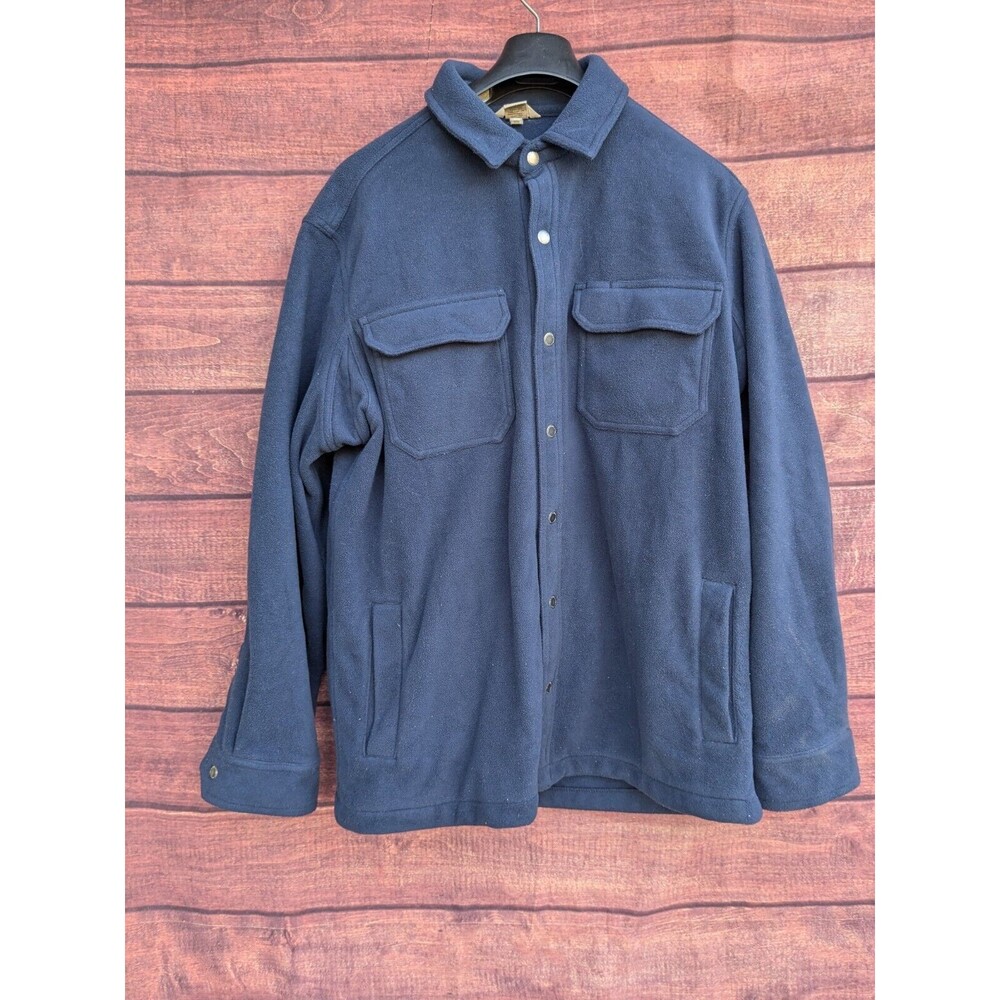 Duluth Trading Co Shoreman Heavy Fleece Snap Front Shacket Mens Large